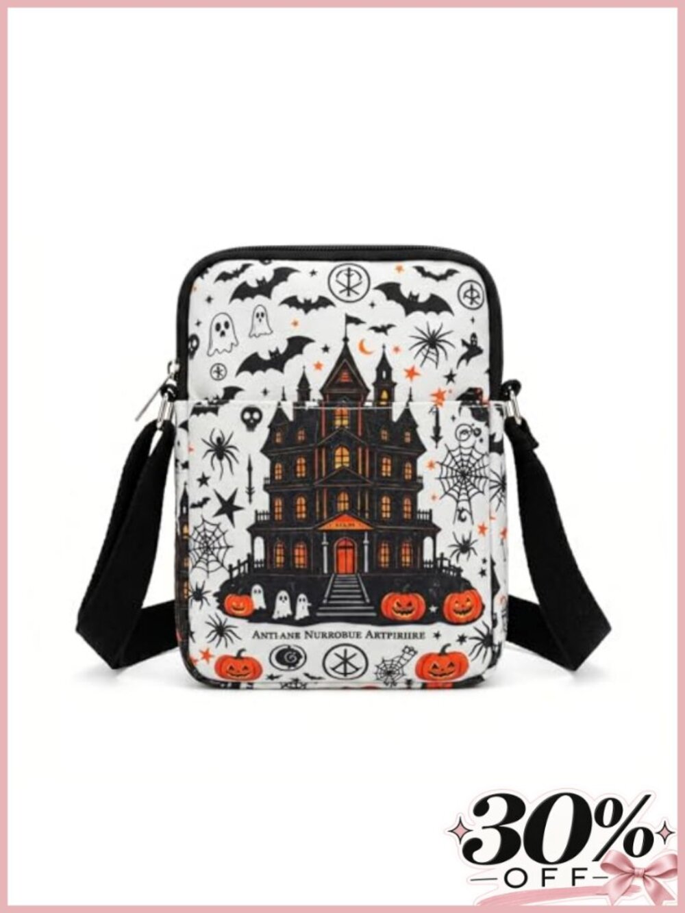 Canvas Crossbody Bag with Adjustable Strap, Makeup Cosmetic Purse Pouch for